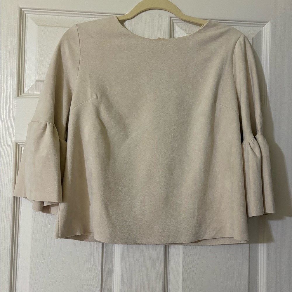 Alterd State tan shirt, sleeves fall at the elbow, size M